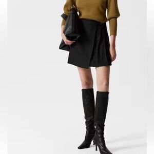 & Other Stories Pleated Wool Miniskirt